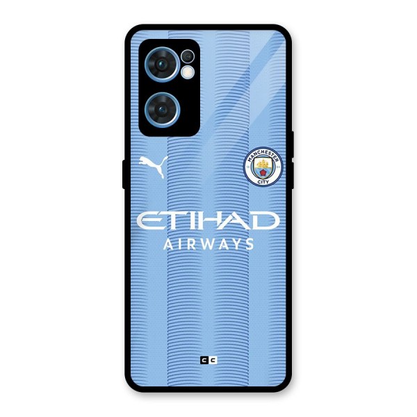 Manchester Etihad Jersey Glass Back Case for Oppo Reno7 5G