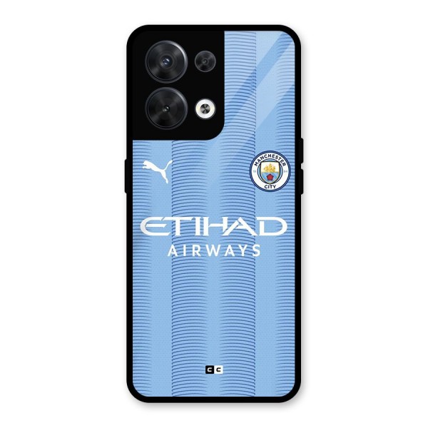 Manchester Etihad Jersey Glass Back Case for Oppo Reno8 5G