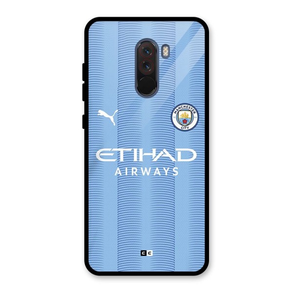 Manchester Etihad Jersey Glass Back Case for Poco F1