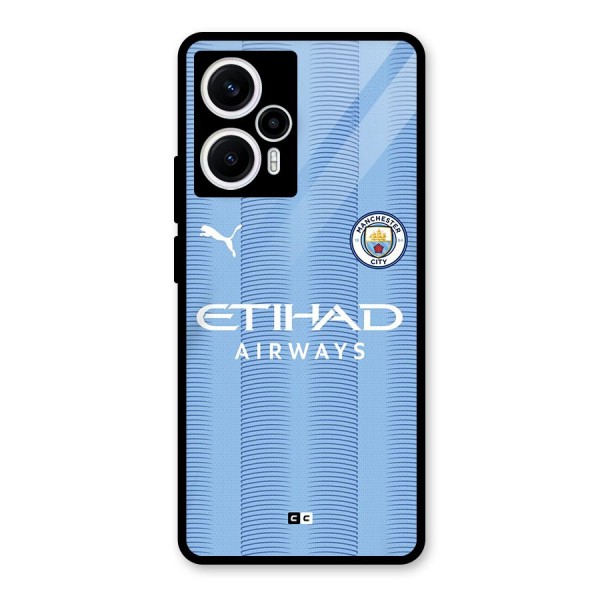 Manchester Etihad Jersey Glass Back Case for Poco F5