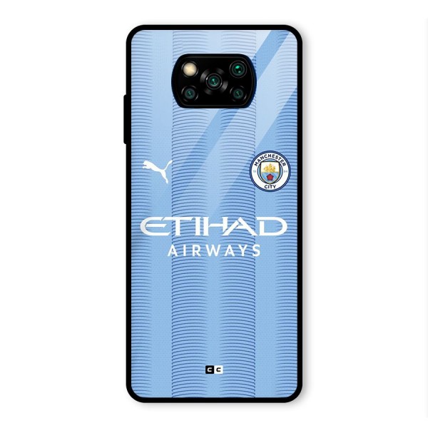 Manchester Etihad Jersey Glass Back Case for Poco X3 Pro