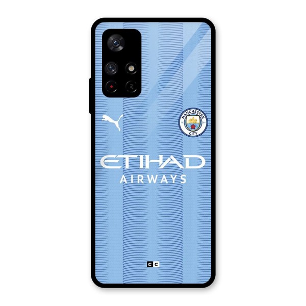 Manchester Etihad Jersey Glass Back Case for Redmi Note 11T 5G