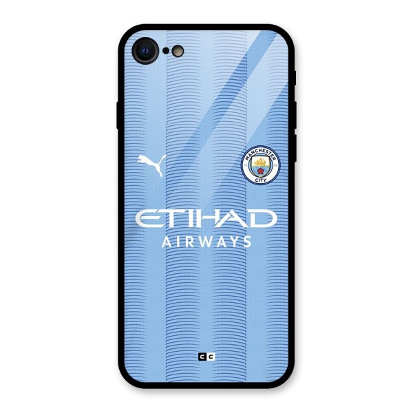 Manchester Etihad Jersey Glass Back Case for iPhone SE 2020