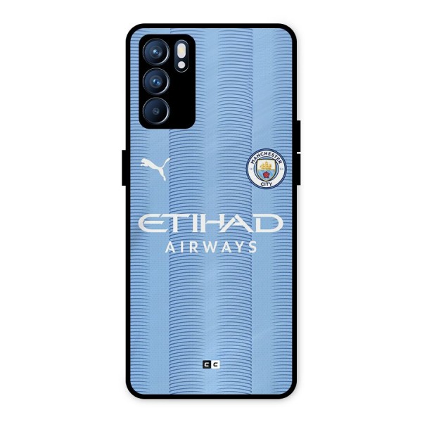 Manchester Etihad Jersey Metal Back Case for Oppo Reno6 5G