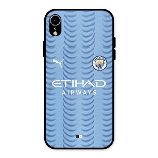 Manchester Etihad Jersey Metal Back Case for iPhone XR