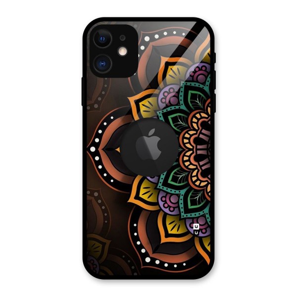 Mandala Artist Glass Back Case for iPhone 11 Logo Cut