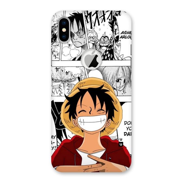 Manga Style Luffy Back Case for iPhone XS Logo Cut