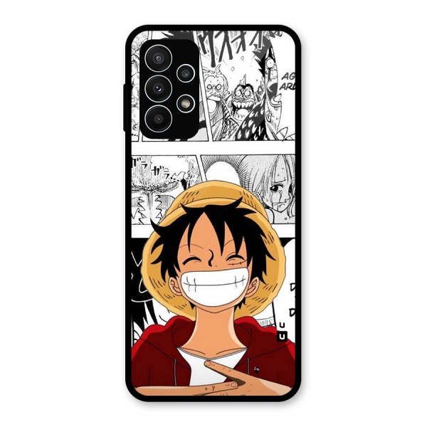 Manga Style Luffy Glass Back Case for Galaxy A23