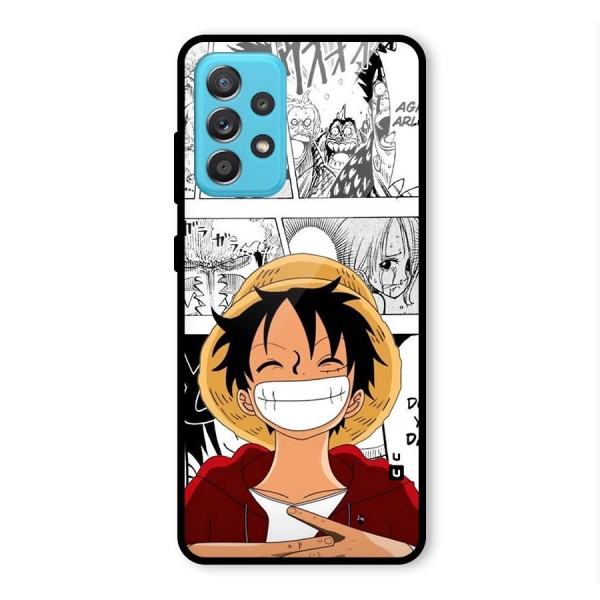 Manga Style Luffy Glass Back Case for Galaxy A52s 5G