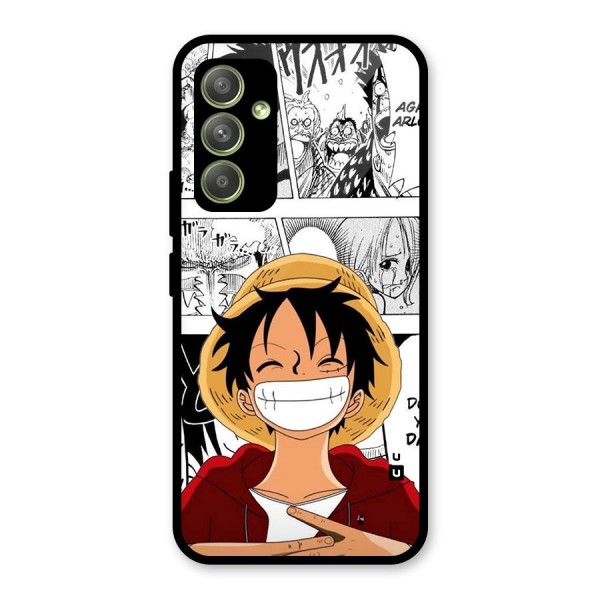 Manga Style Luffy Glass Back Case for Galaxy A54