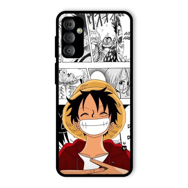 Manga Style Luffy Glass Back Case for Galaxy F23