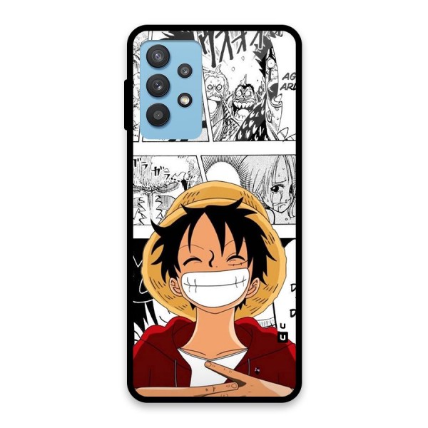 Manga Style Luffy Glass Back Case for Galaxy M32 5G