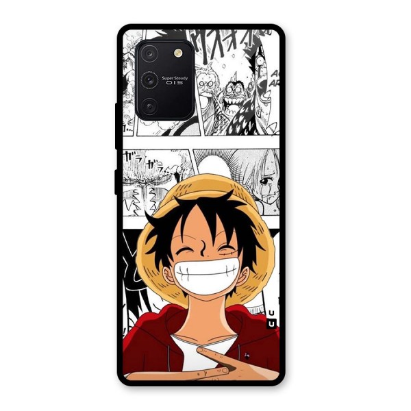 Manga Style Luffy Glass Back Case for Galaxy S10 Lite