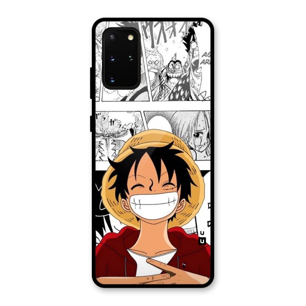 Manga Style Luffy Glass Back Case for Galaxy S20 Plus