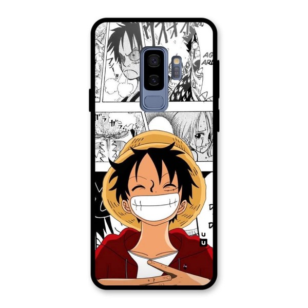 Manga Style Luffy Glass Back Case for Galaxy S9 Plus