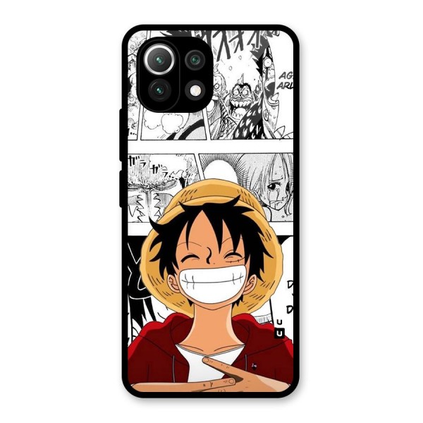 Manga Style Luffy Glass Back Case for Mi 11 Lite