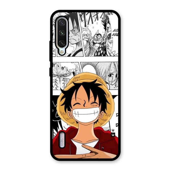 Manga Style Luffy Glass Back Case for Mi A3