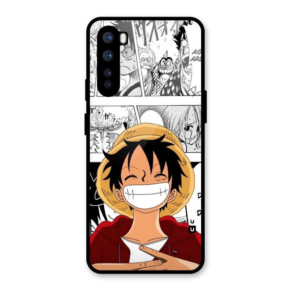 Manga Style Luffy Glass Back Case for OnePlus Nord