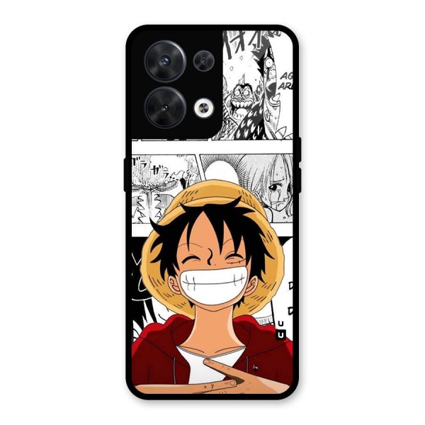 Manga Style Luffy Glass Back Case for Oppo Reno8 5G