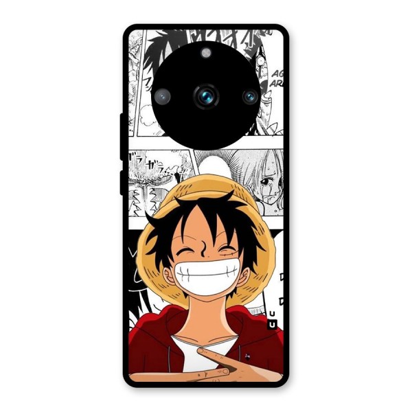 Manga Style Luffy Glass Back Case for Realme 11 Pro