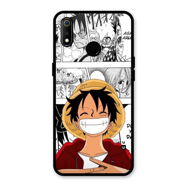 Manga Style Luffy Glass Back Case for Realme 3