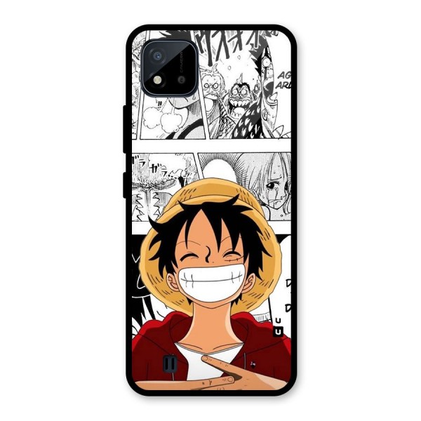 Manga Style Luffy Glass Back Case for Realme C11 2021