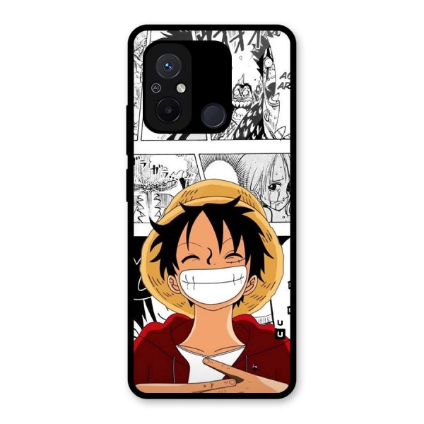 Manga Style Luffy Glass Back Case for Redmi 12C