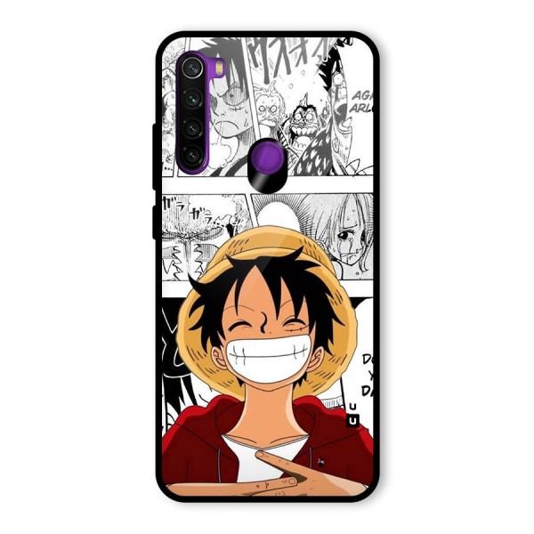 Manga Style Luffy Glass Back Case for Redmi Note 8