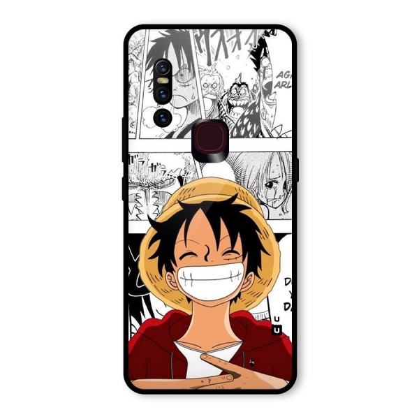 Manga Style Luffy Glass Back Case for Vivo V15