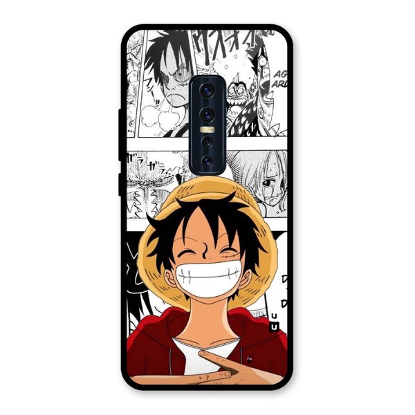 Manga Style Luffy Glass Back Case for Vivo V17 Pro