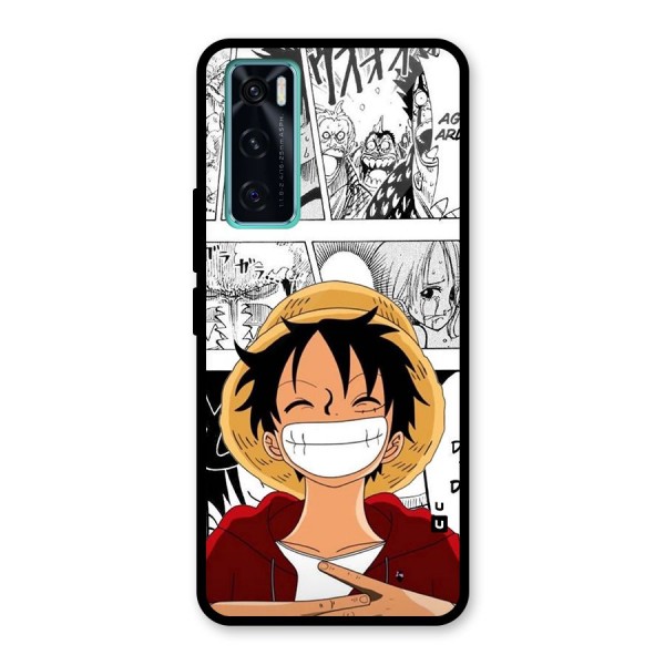 Manga Style Luffy Glass Back Case for Vivo V20 SE