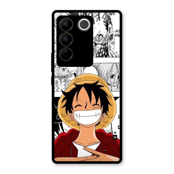 Manga Style Luffy Glass Back Case for Vivo V27