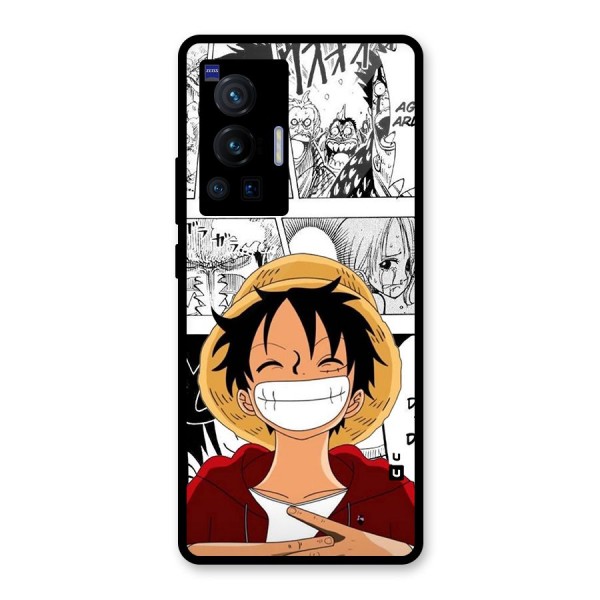 Manga Style Luffy Glass Back Case for Vivo X70 Pro