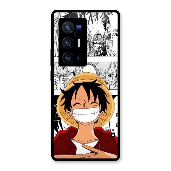 Manga Style Luffy Glass Back Case for Vivo X70 Pro Plus