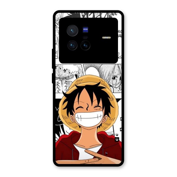 Manga Style Luffy Glass Back Case for Vivo X80