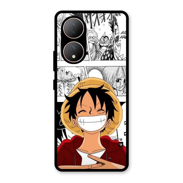 Manga Style Luffy Glass Back Case for Vivo Y100A