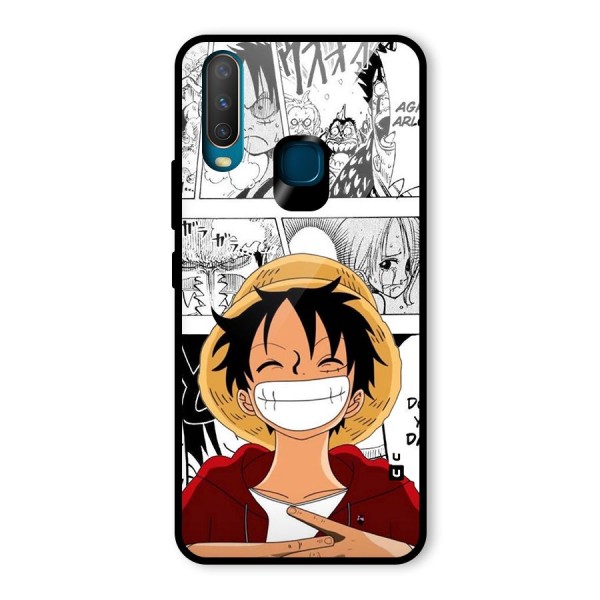 Manga Style Luffy Glass Back Case for Vivo Y12