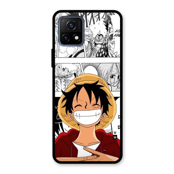 Manga Style Luffy Glass Back Case for Vivo Y72 5G