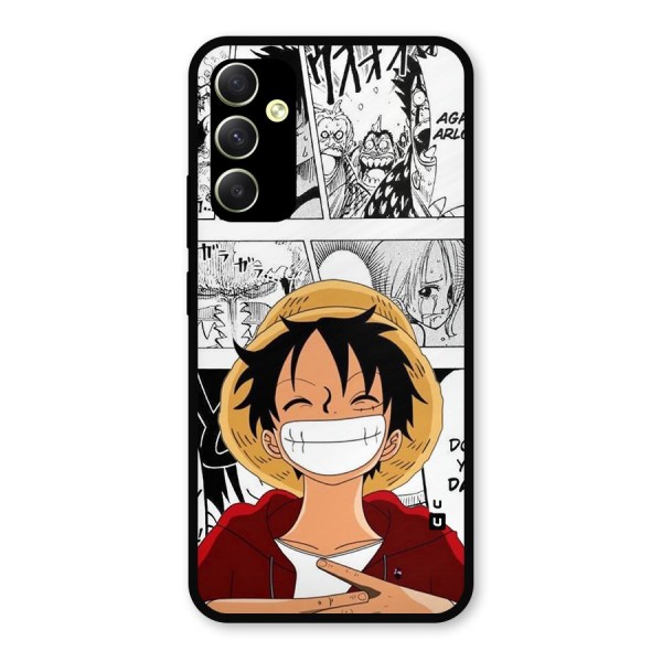 Manga Style Luffy Metal Back Case for Galaxy A34