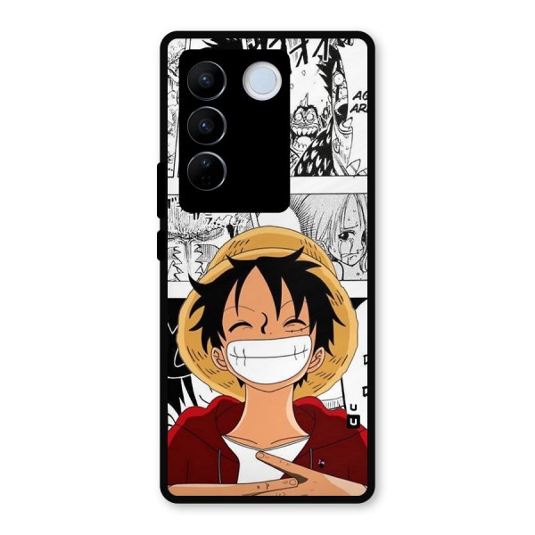 Manga Style Luffy Metal Back Case for Vivo V27 Pro