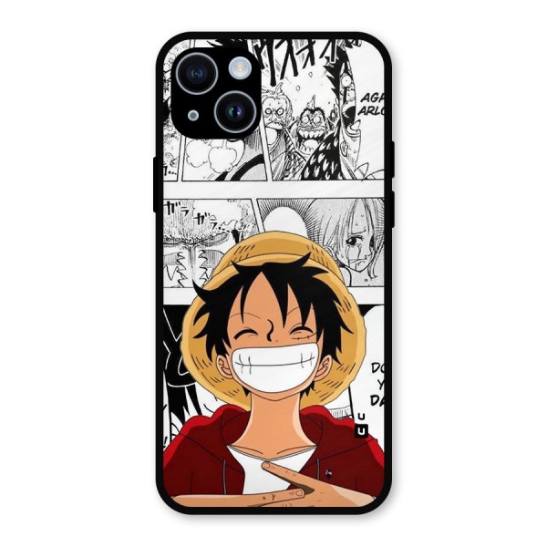 Manga Style Luffy Metal Back Case for iPhone 14