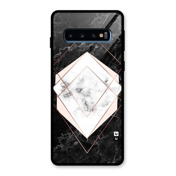 Marble Texture Print Glass Back Case for Galaxy S10