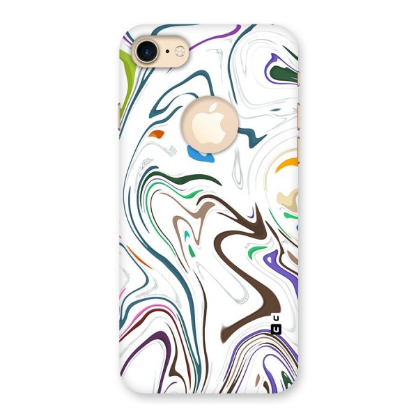 Marbled Printed Art Back Case for iPhone 8 Logo Cut