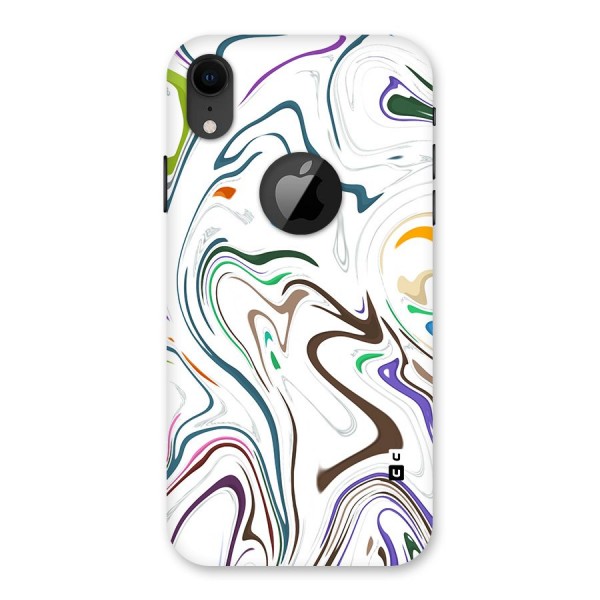 Marbled Printed Art Back Case for iPhone XR Logo Cut