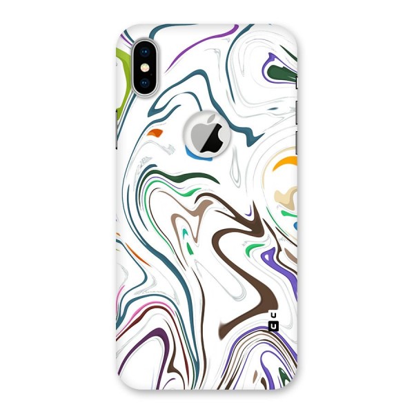 Marbled Printed Art Back Case for iPhone XS Logo Cut