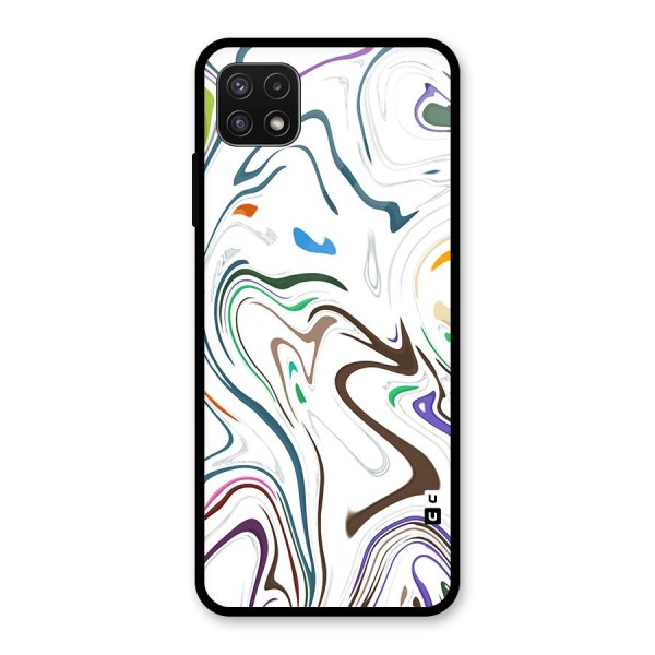 Marbled Printed Art Glass Back Case for Galaxy A22 5G