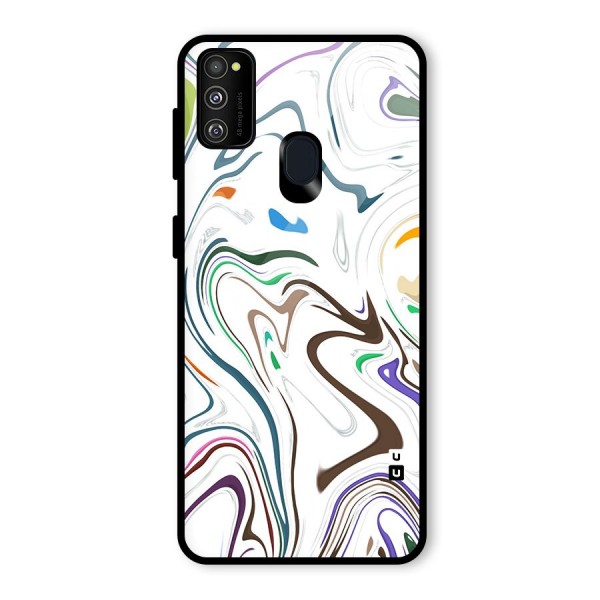 Marbled Printed Art Glass Back Case for Galaxy M21