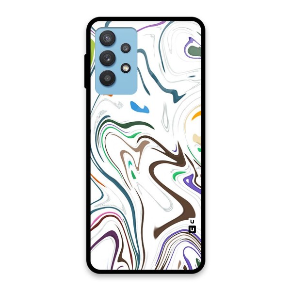 Marbled Printed Art Glass Back Case for Galaxy M32 5G