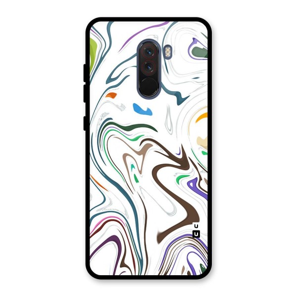 Marbled Printed Art Glass Back Case for Poco F1