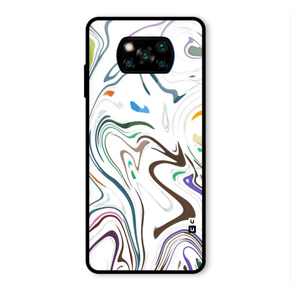 Marbled Printed Art Glass Back Case for Poco X3 Pro